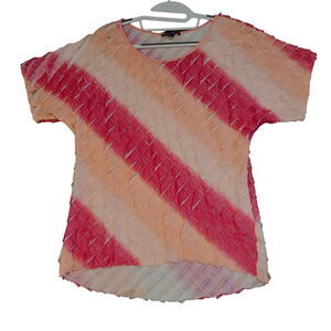 Notations Womens Blouse Multi-Color Size Small Polyester Blend Stretch Pullover